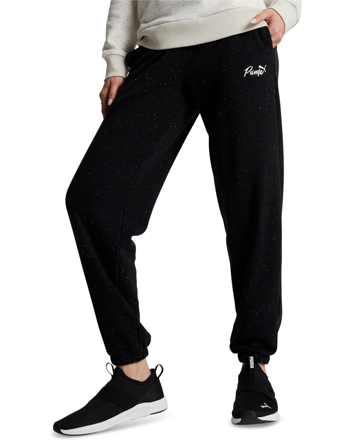Puma Women's Live In French Terry Jogger Sweatpants In Black