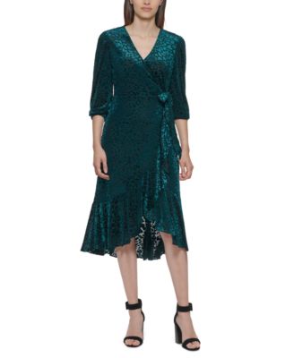 Macy's calvin klein velvet dress best sale