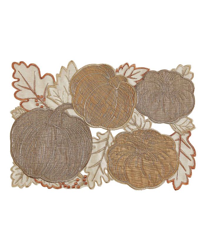 Elrene Metallic Pumpkin Cutwork Rectangle Placemat Macy's