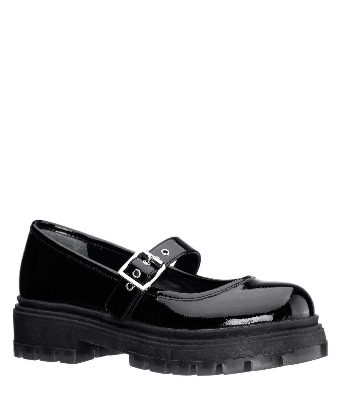 Shop Nina Little Girls Kathy Lug Bottom Sole Mary Jane Shoe In Black