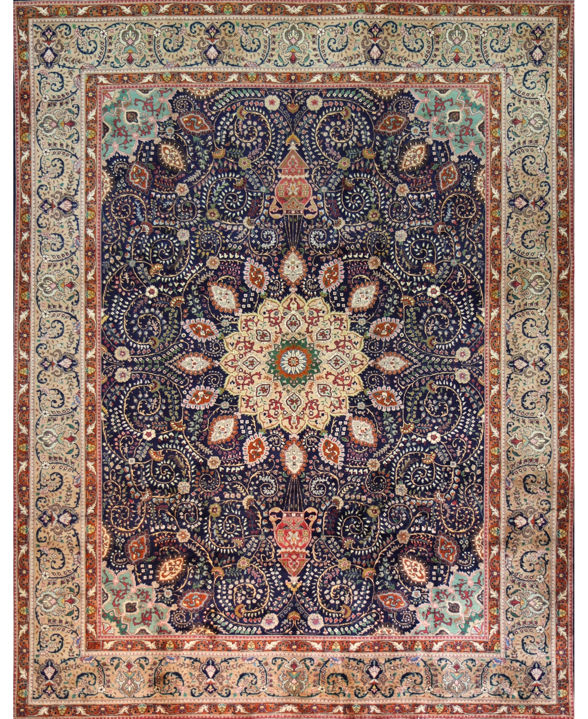 Bb Rugs One of a Kind Tabriz 10' x 12'11in Area Rug - Navy