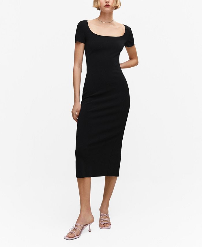 MANGO Women's Low-Cut Midi Dress - Macy's