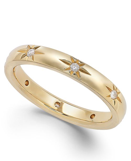 Marchesa Star By Diamond Star Wedding Band In 18k Gold 1 8 Ct