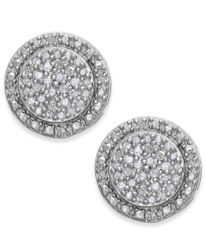 image of Diamond Pave Stud Earrings in Sterling Silver (1/5 ct. t.w.)