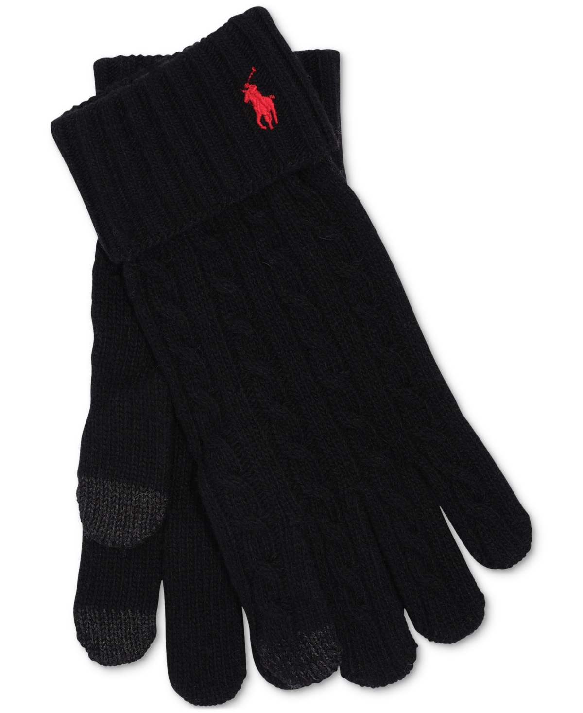 Shop Polo Ralph Lauren Men's Classic Cable Gloves In Black