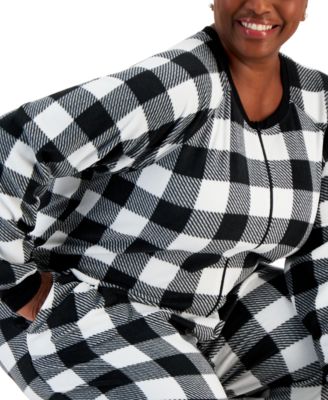 Family Pajamas Matching Plus Size Checkered One-Piece Pajamas, Created for Macy's