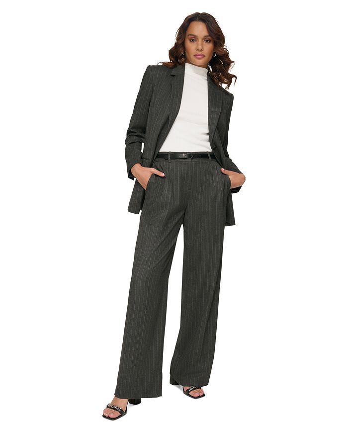 Calvin Klein Women's Striped Two-Button Blazer - Macy's