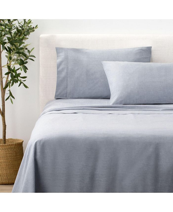 Nate Home by Nate Berkus mDesign Chambray Sheet Set King, 4 Piece Set