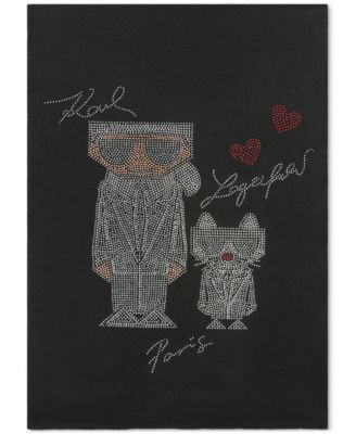 Châle Foulard En Soie Karl Lagerfeld - Motif Indien Multicolore - Occasion - Fabriqué En Italie