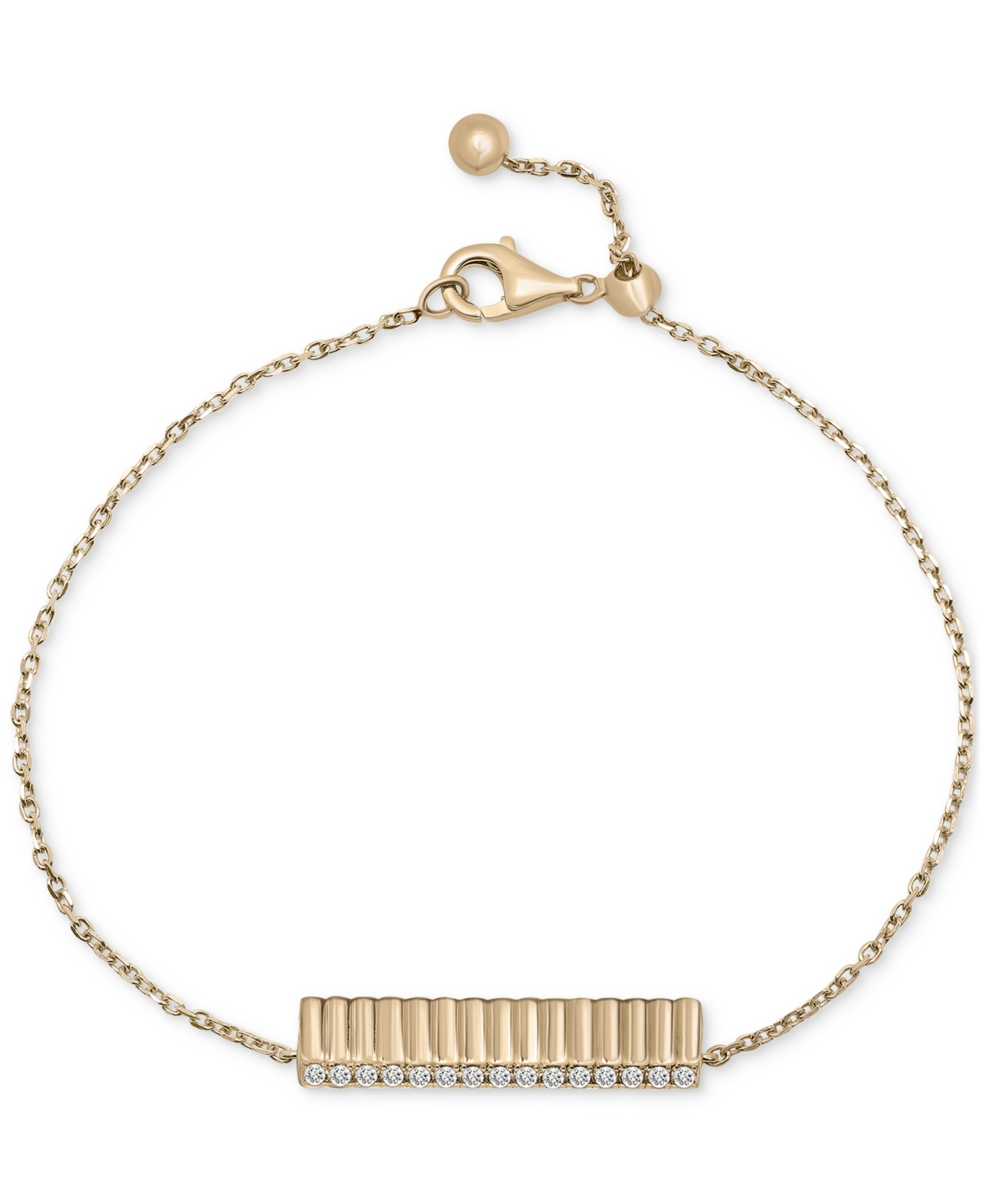 Diamond Wide Bar Link Bracelet (1/6 ct. t.w.) in Gold Vermeil, Created for Macy's - Gold Vermeil