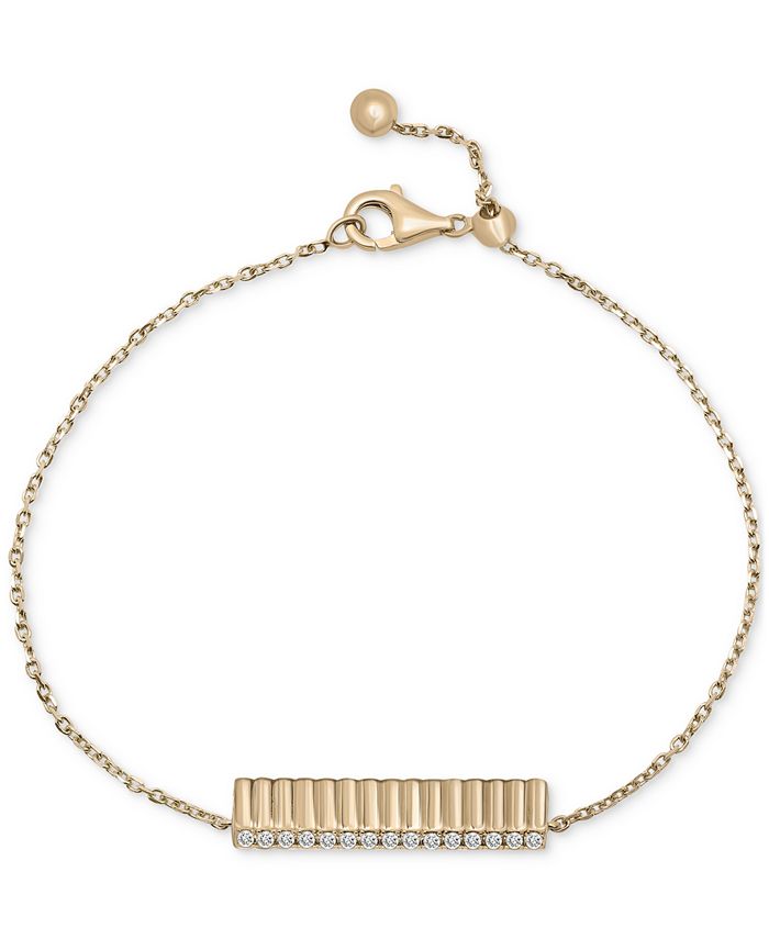 Audrey by Aurate Diamond Wide Bar Link Bracelet (1/6 ct. t.w.) in Gold ...