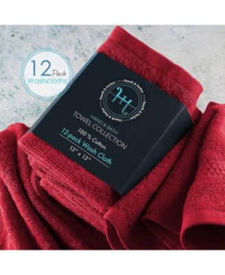 Luxury Combed Cotton Washcloth Set, 12-Pack