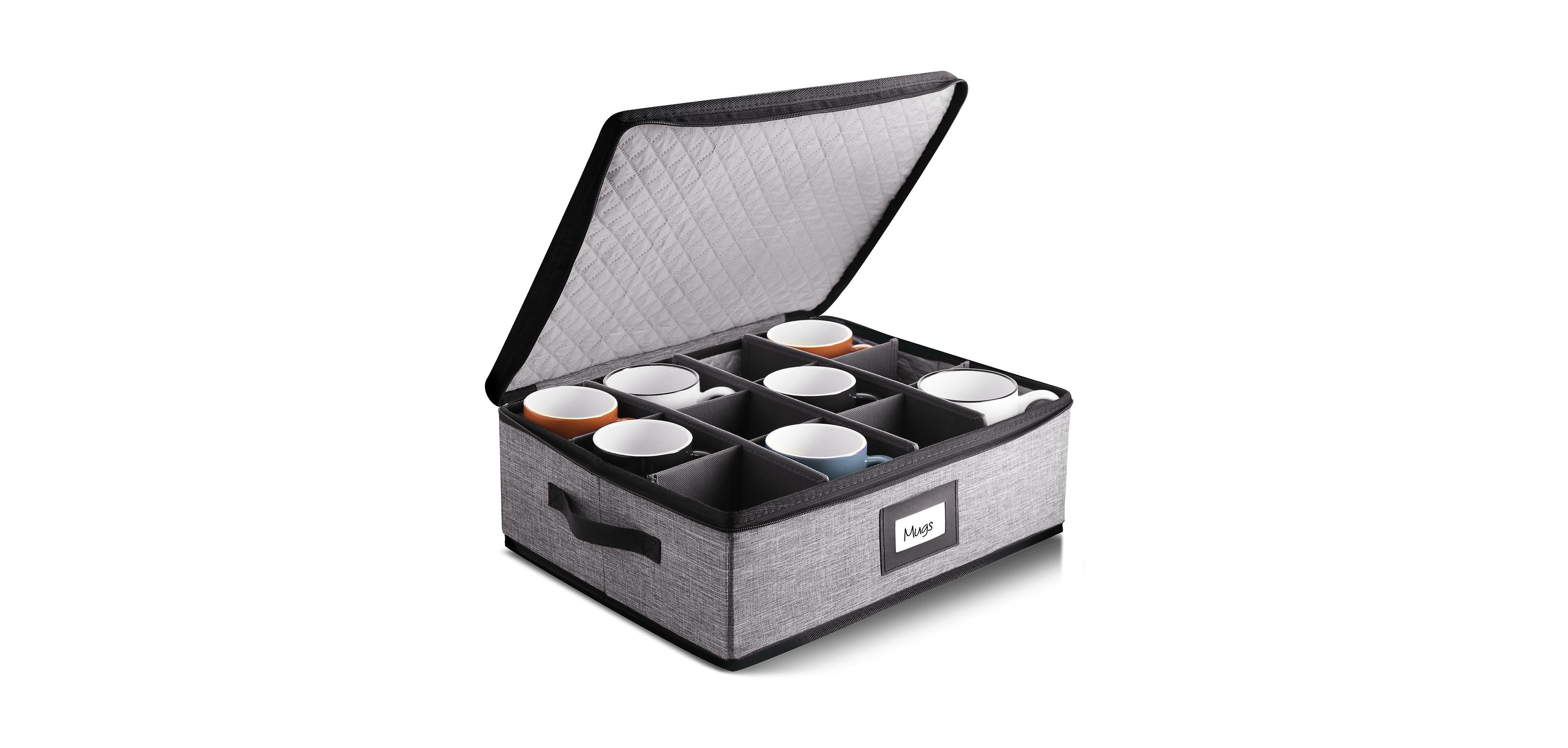 Hard Shell Cup & Mug Storage Case for - Holds 12 Glasses