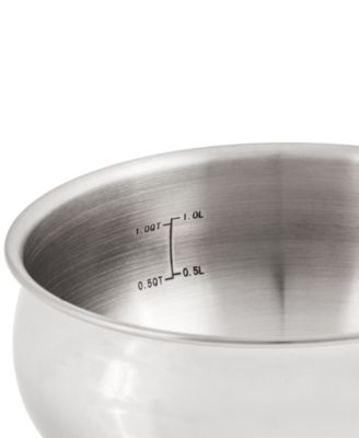 Belly Shape 18/10 Stainless Steel 6.25" Sauce Pan with SS Lid, 1.5qt.