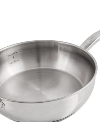 Belly Shape 18/10 Stainless Steel 9.5" Deep Skillet with SS Lid, 3.2qt.
