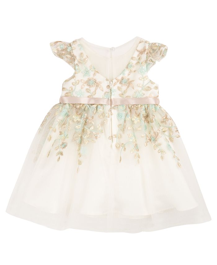 Rare Editions Baby Girls Floral Embroidered Mesh Party Dress Macy's