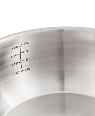 Belly Shape 3pc 18/10 Stainless Steel Fry Pan & Saucepan Cookware Set with Glass Lid