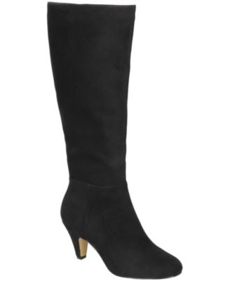 Macy's black suede boots best sale