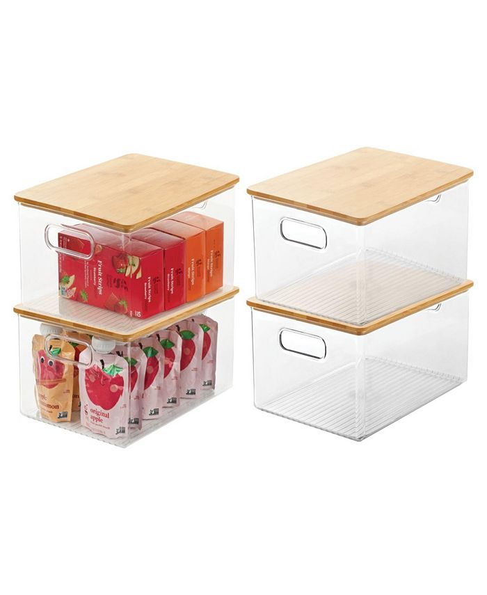 Cand 4 Packs 70 Quart Large Storage Box with Wheels, Large Lidded Storage Bins, Clear