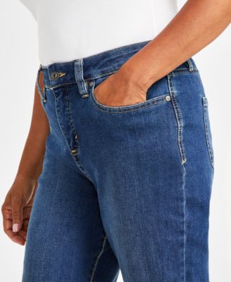 Women's Curvy Straight-Leg High Rise Jeans, Created for Macy's