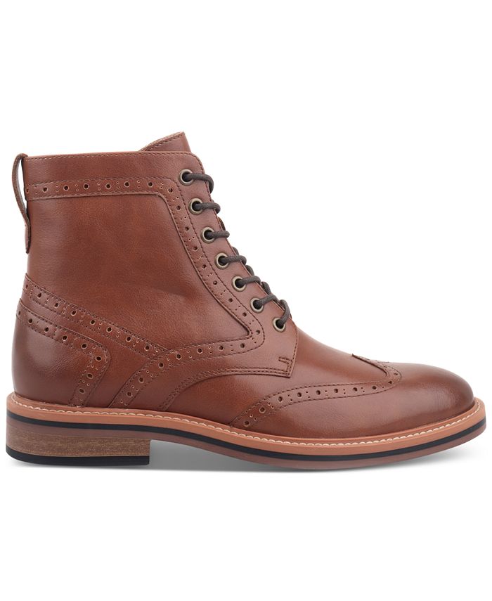 Club Room Men's Axford Lace-Up Wingtip Boots, Created for Macy's - Macy's