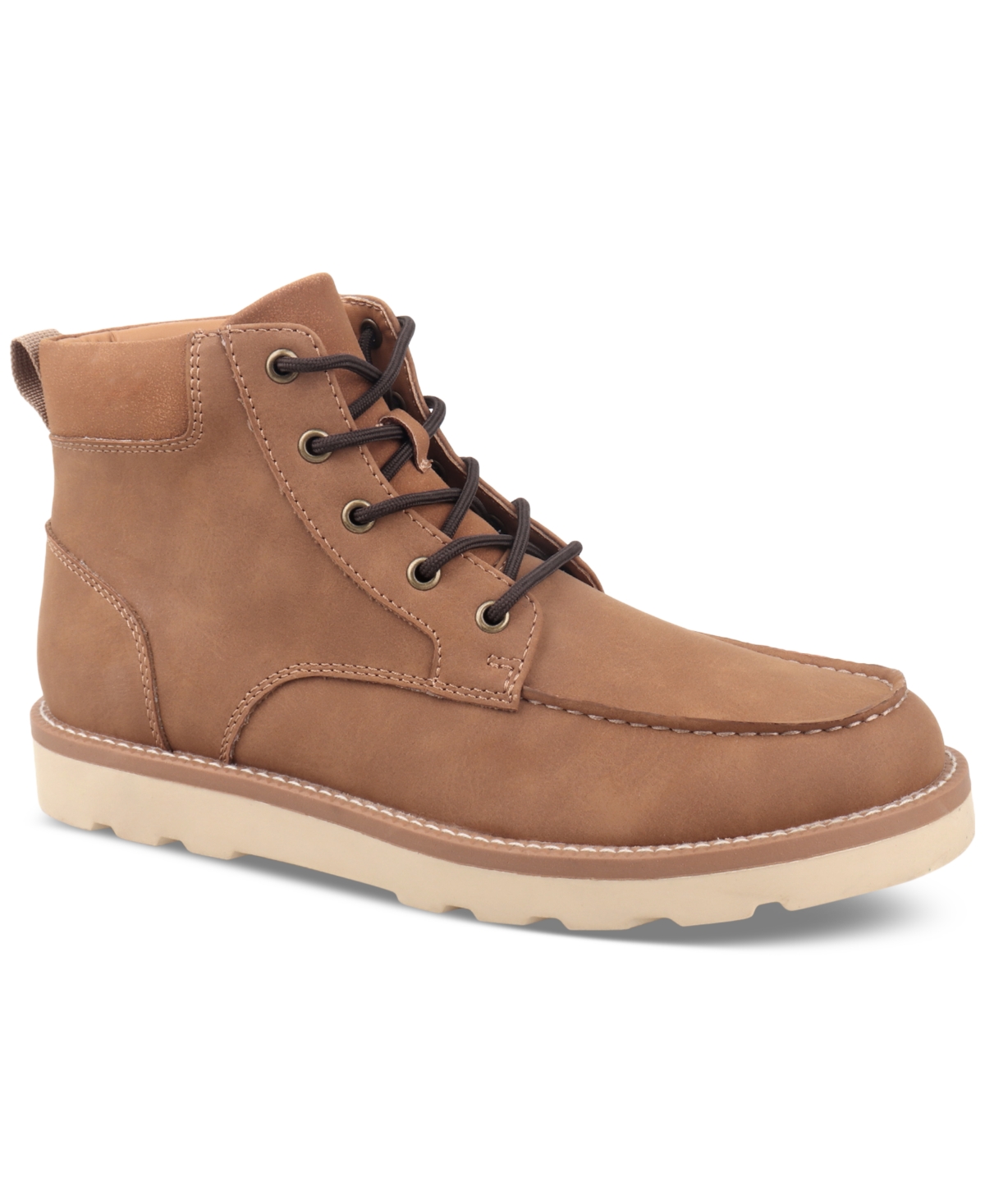 Club Room Men's Clifton Lace-Up Moc-Toe Boots, Created for Macy's Men's Shoes