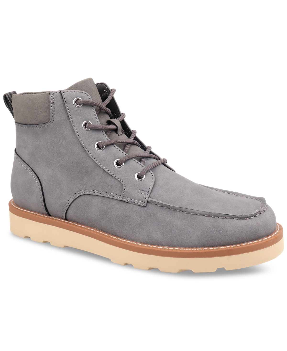 Club Room Men’s Clifton Lace-Up Moc-Toe Boots Size 13 Tan Faux Suede Memory Foam Club Room Lace Up Boots for Men | Mercari main image 2