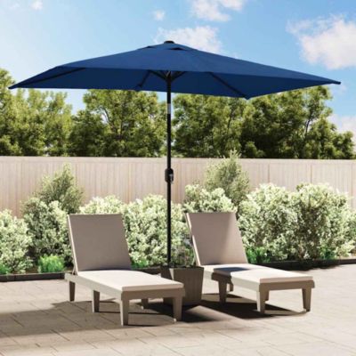 Garden Parasol with Metal Pole 118"x78.7" Azure