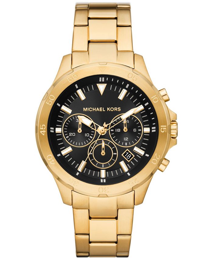 Michael Kors Men's Greyson Chronograph Gold-Tone Stainless Steel Watch ...