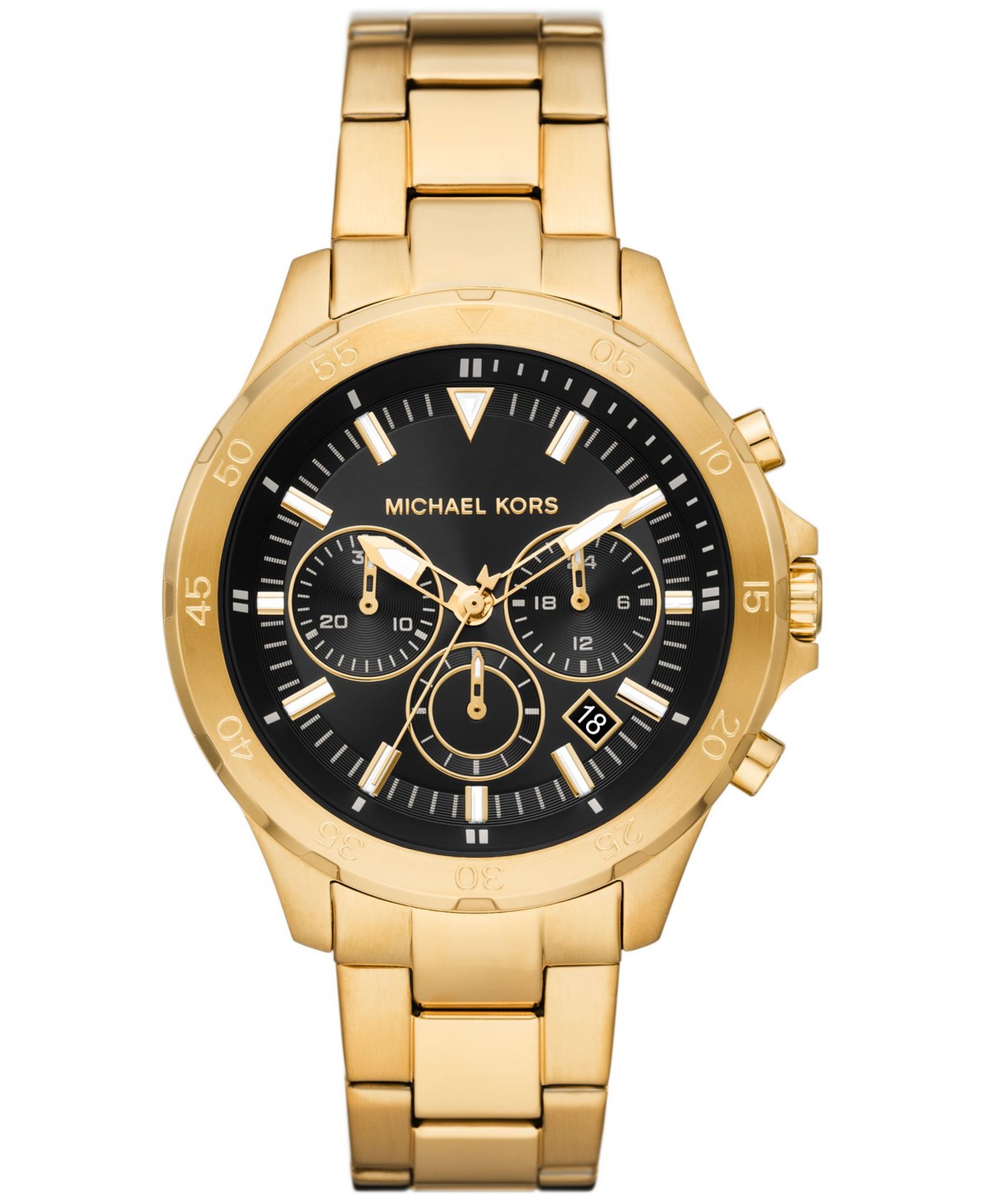 Мужские хронограф-часы Michael Kors Greyson золотистые 43мм — фото 2