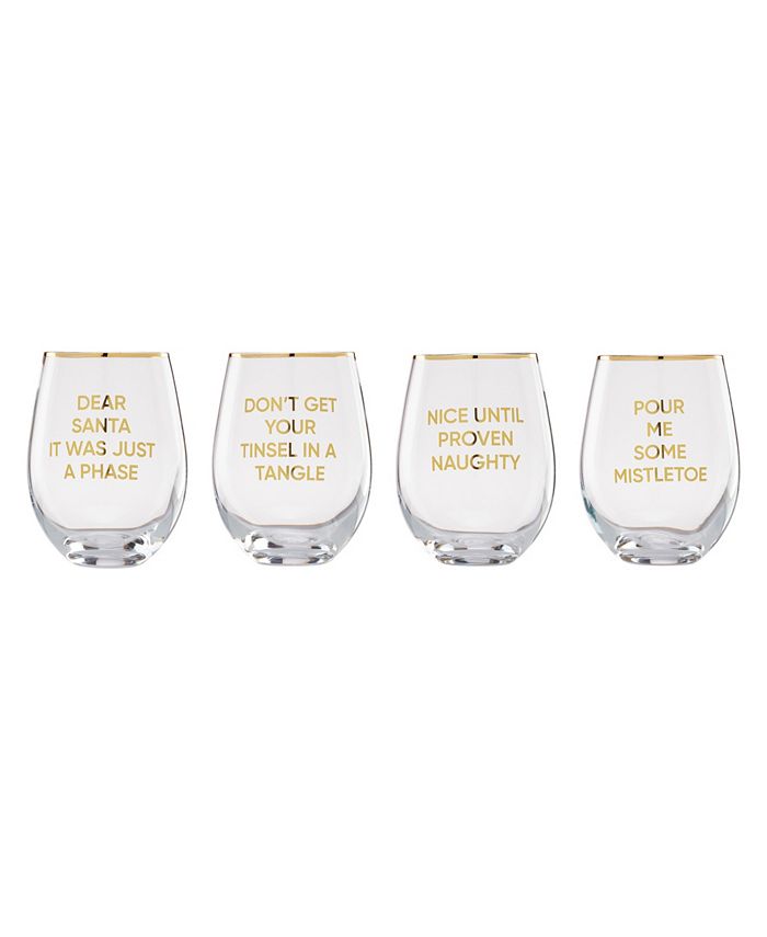 Naughty Is The New Nice Stemless Wine Glass - The Crystal Shoppe