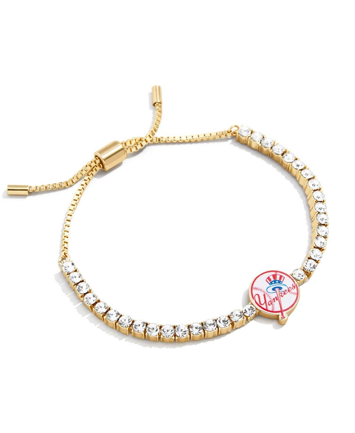 Shop Baublebar Women's  New York Yankees Pull-tie Tennis Bracelet In White