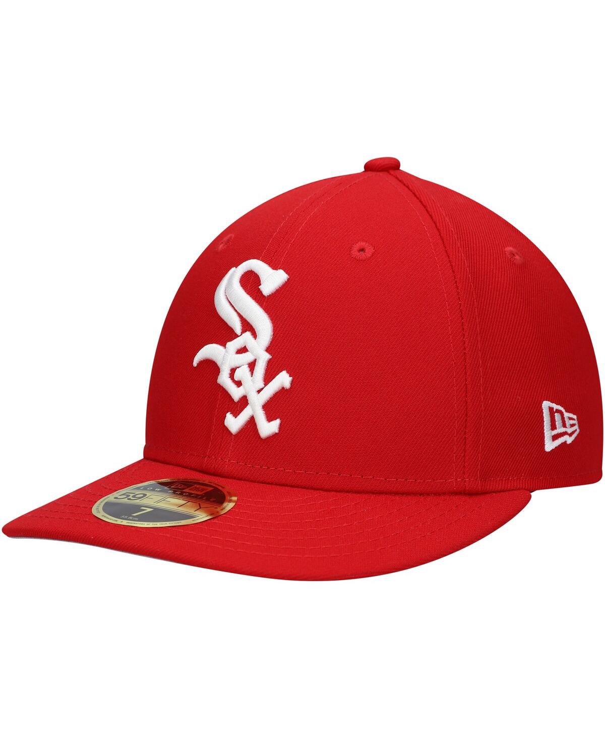 Shop New Era Men's  Scarlet Chicago White Sox Low Profile 59fifty Fitted Hat
