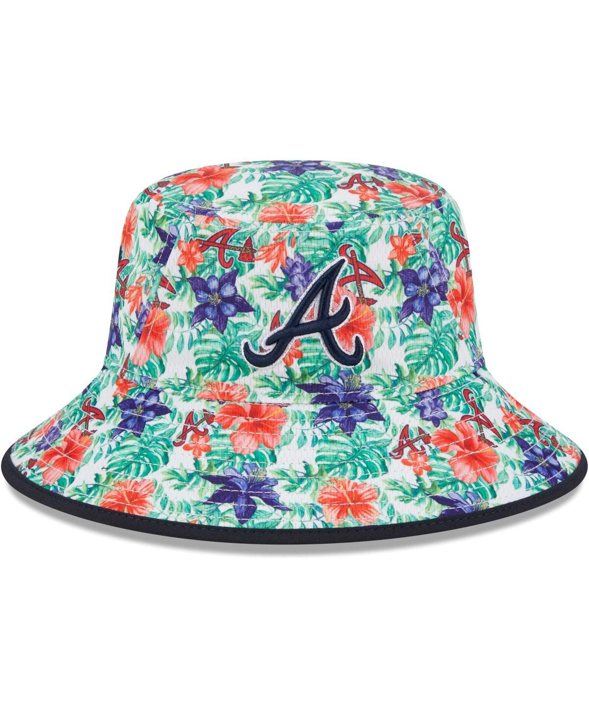 New Era Men's  Atlanta Braves Tropic Floral Bucket Hat In Navy