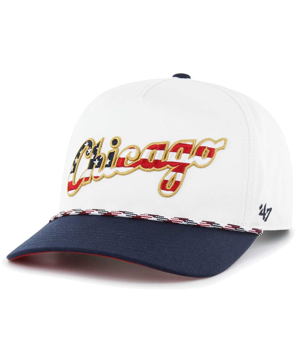47 Brand Men's ' White Chicago White Sox Flag Script Hitch Snapback Hat