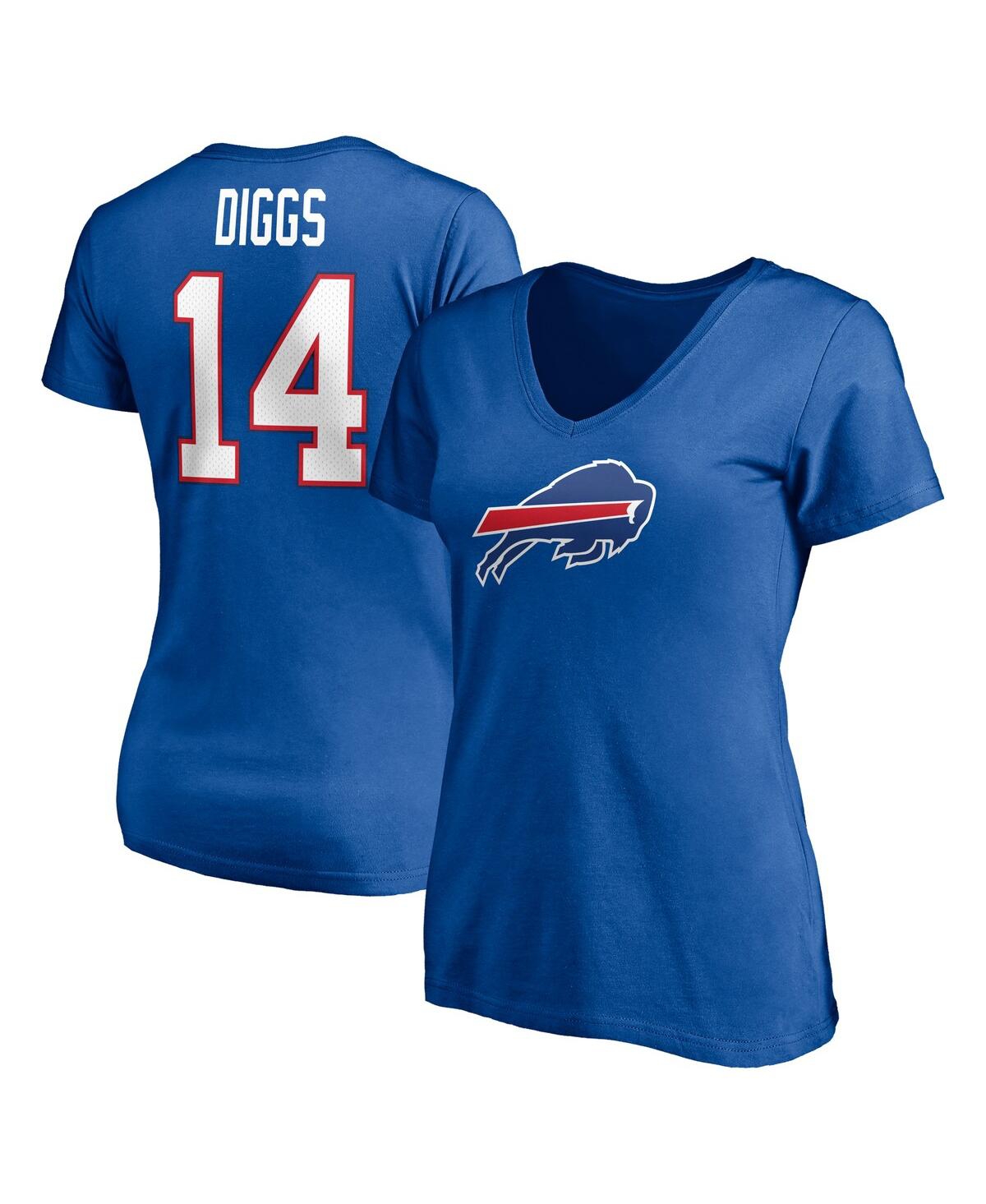 Fanatics Women's  Stefon Diggs Royal Buffalo Bills Player Icon Name And Number V-neck T-shirt In Royal