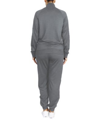 Women's Moisture Wicking Performance Active Track Jacket and Jogger Set, 2-Piece