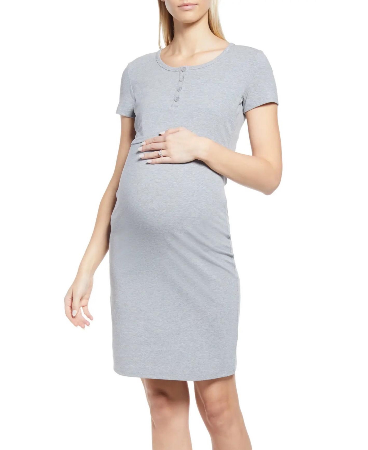 Maternity Juliet Nursing Dress - Grey mix