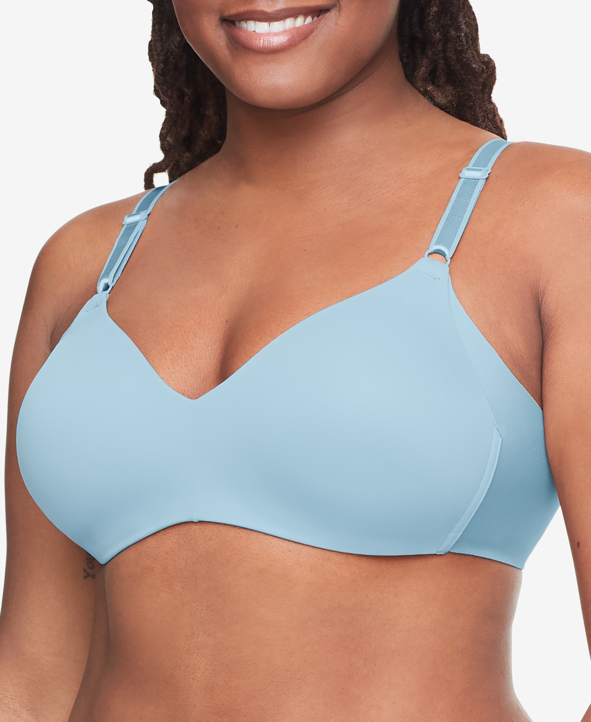 Warner's Warners No Side Effects Underarm-smoothing Comfort Wireless  Lightly Lined T-shirt Bra 1056 In Blue Silk