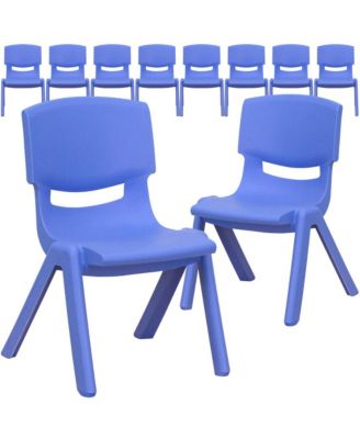 10 Pack Plastic Stackable School Chair With 10.5" Seat Height