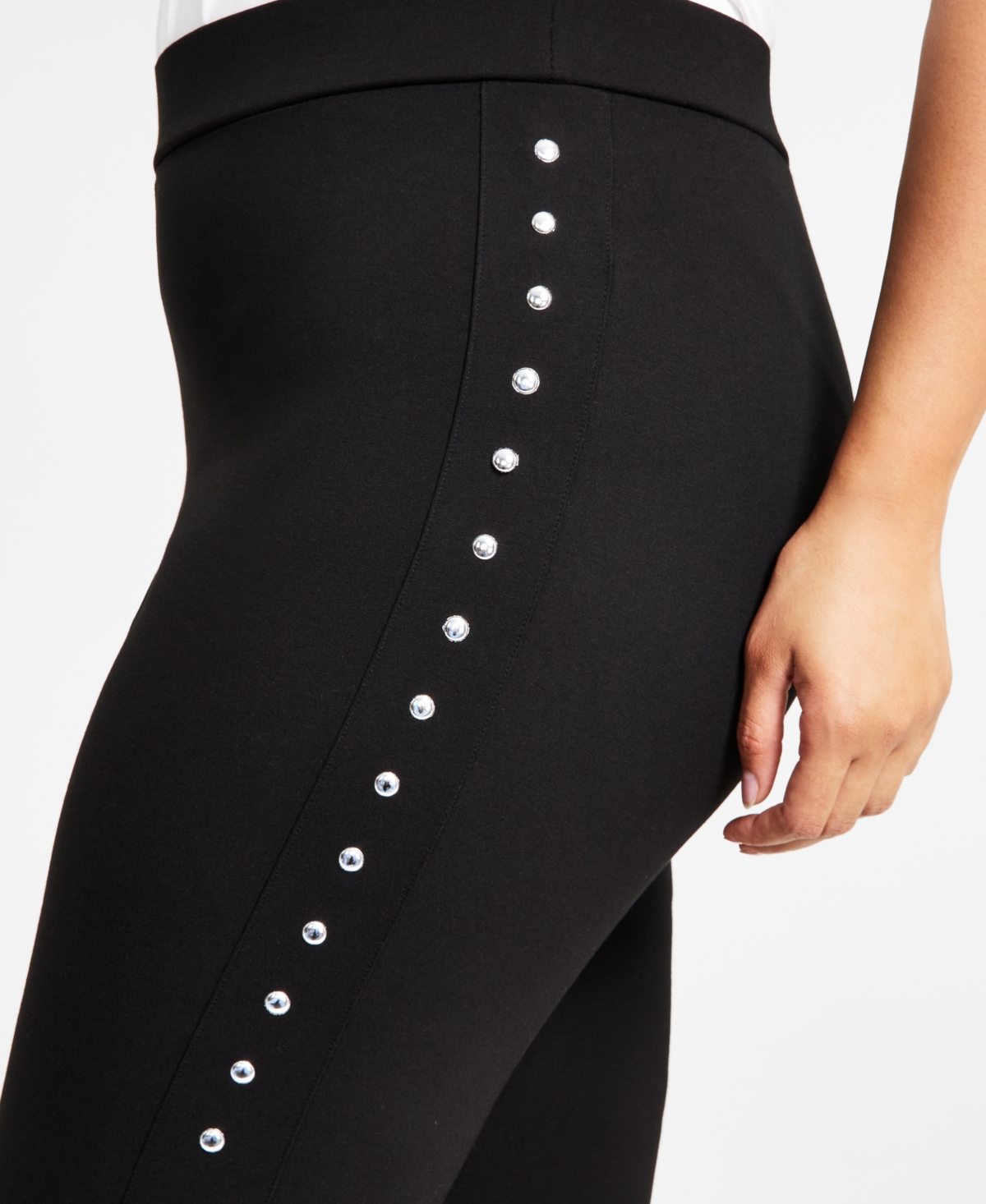 Bar Iii Plus Size Side-Studded Leggings, Created for Macy's