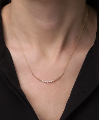 Diamond Curved Bar Statement Necklace (1/4 ct. t.w.) in 14k Gold, 15" + 2" extender, Created for Macy's