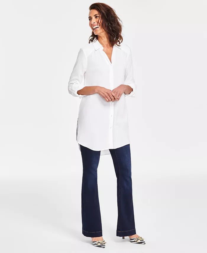 Women's Roll-Tab Button-Down Tunic