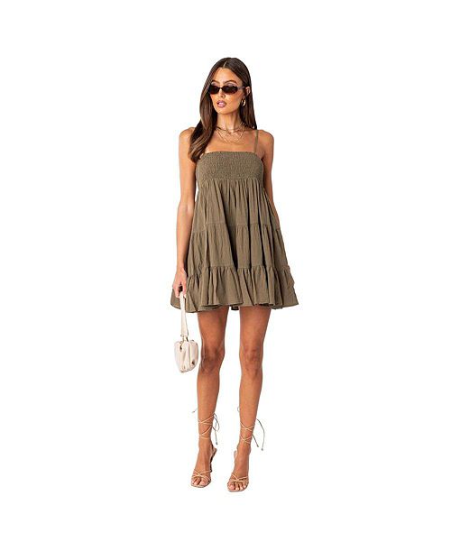 alfani Edikted Women's Oversize Mini Dress With Straps Women's Fashion Shoes & Accessories