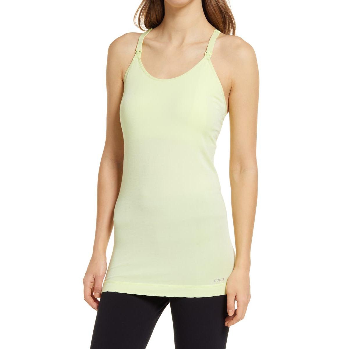 Maternity Ava - Racer Back Nursing Tank - Light/Pastel Green