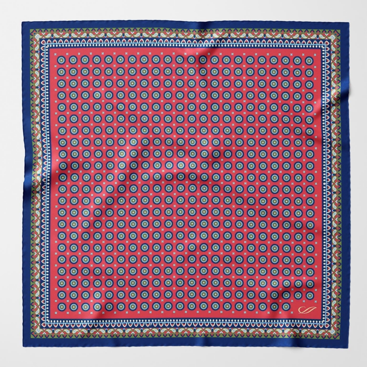 Men's Imola - Large Silk Pocket Square for Men - Cranberry