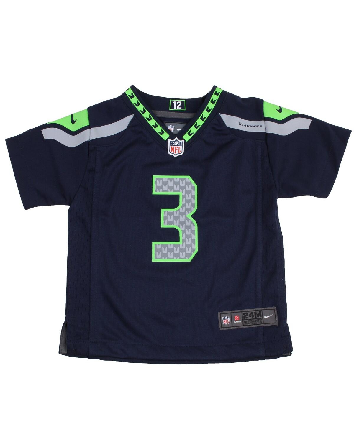 Baby Boys and Girls Seattle Seahawks Nike Russell Wilson CollegeTeam Color Game Jersey - Navy