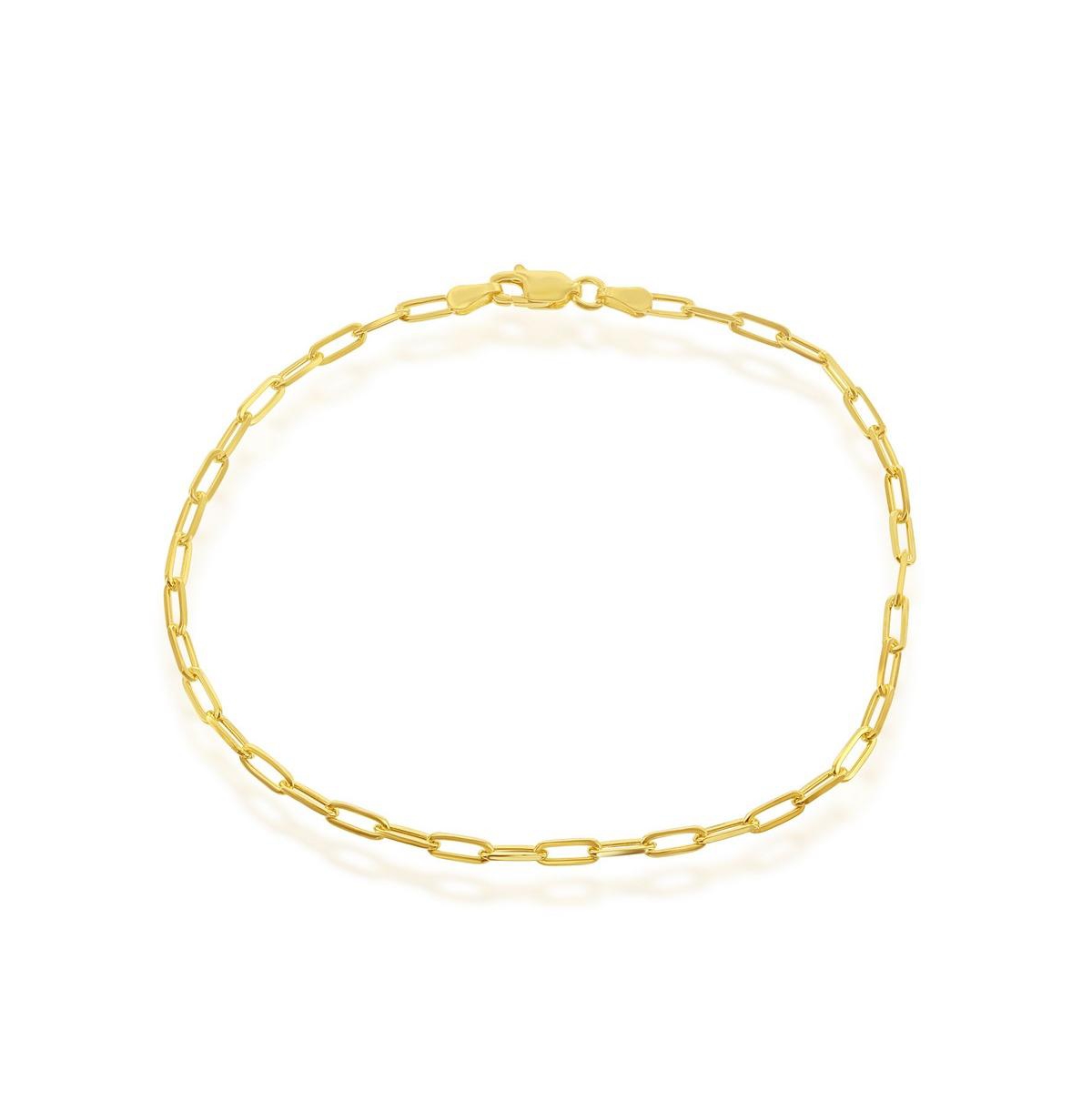 SIMONA STERLING SILVER 2.8MM PAPER CLIP ANKLET - GOLD PLATED