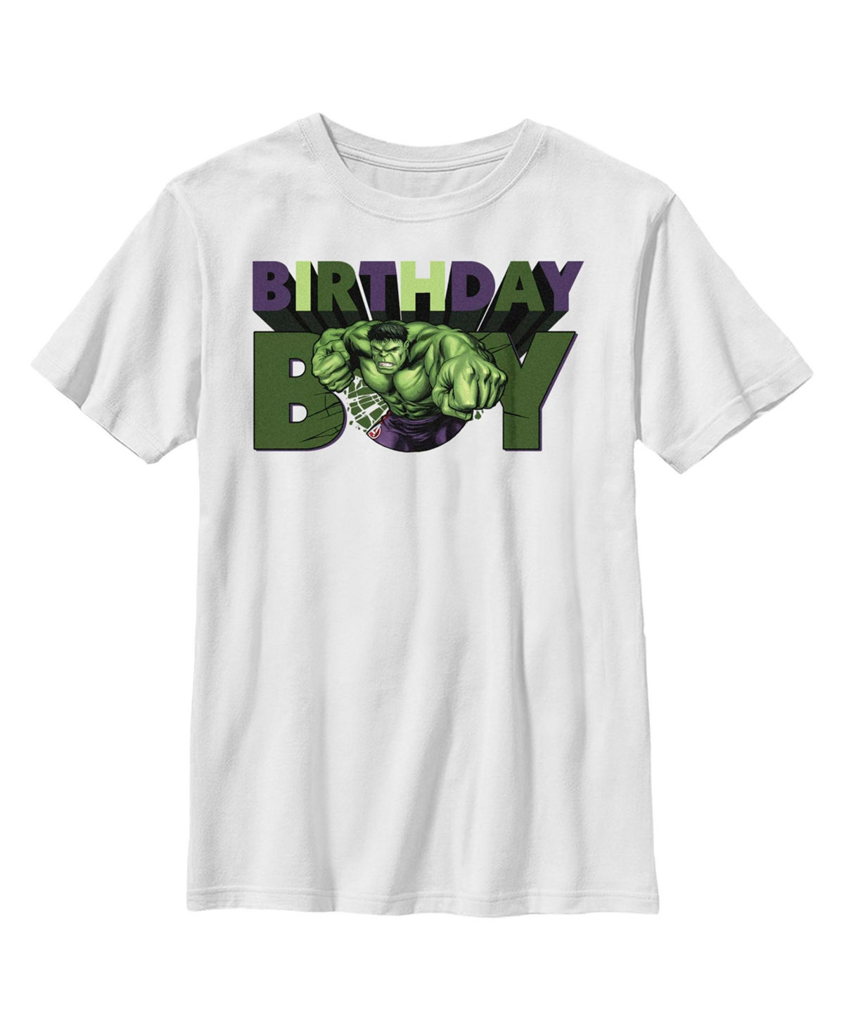 Marvel Boy's  Birthday Boy Hulk Child T-shirt In White