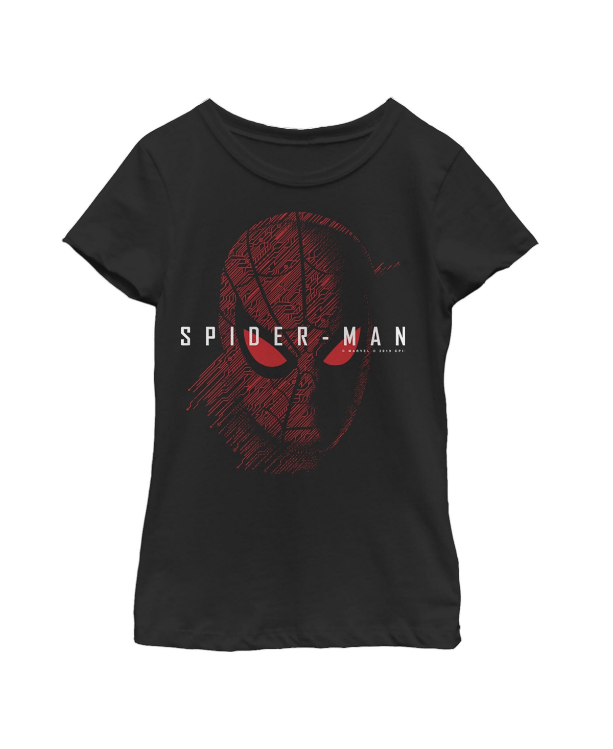 Marvel Girl's  Spider-man: Far From Home Glow Child T-shirt In Black